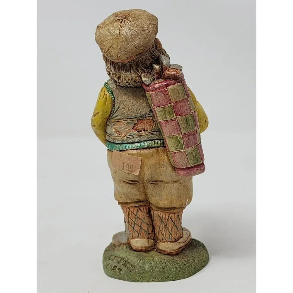 Vintage Ceramic‎ Golfing Santa Hand Painted Figurine TNT 1998 3527 Signed